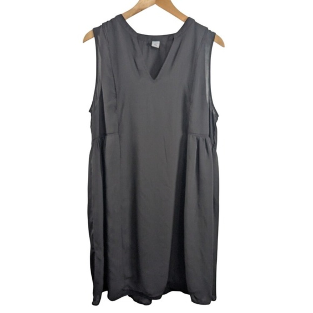 Old Navy Womens Empire Waist Lined Lace Detail Tank Dress sz L Black Knee Length